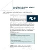 Prevalence and Incidence Studies of Anxiety Disorders: A Systematic Review of The Literature