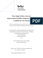 Water Supply in Buea, Cameroon: Analysis and The Possibility of Rainwater Harvesting To Stabilize The Water Demand