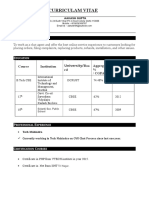 Curriculam Vitae: Course Institution University/Boa RD Aggregate % / Cgpa Year of Passing