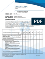 Course Code: Course Title COURSE CREDIT: 2 Units (Laboratory) Pre-Requisite