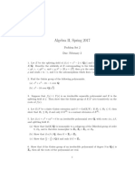 Algebra II, Spring 2017: Problem Set 2 Due: February 3