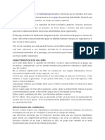 El Liderazgo Es El Conjunto de Habilidades Gerenciales o Directivas Que Un Individuo Tiene Para Influir en La Forma de Ser de Las Personas o en Un Grupo de Personas Determinado, Haciendo Que Este Equipo Trabaje Con Entusiasmo, En El Logro de Metas y Objetivos