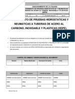 Procedimiento de Pruebas Hidrostaticas e