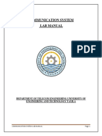 Communication System Lab Manual: Department of Telecom Engineering University of Engineering and Technology Taxila