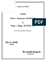 Cases Pacis v. Pamaran, 56 SCRA 16 Papa v. Mago, 22 SCRA 587