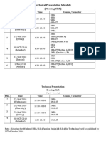 Schedule For Technical Presentation