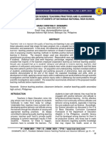 Parallelism Between Science Teaching Practices and Classroom Behavior Among Grade 8 Students of Batangas National High School