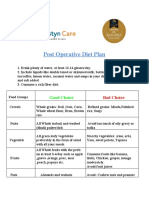 Post Operative Diet Plan: Good Choice