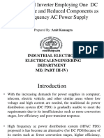 A Nine Level Inverter Employing One DC Voltage Source and Reduced Components As High Frequency AC Power Supply