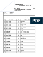 Pt. Hapedisi Mandiri Utama Nusantara Recommended Parts List