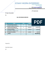 Fencoway Nigeria Enterprises: Bill For Design Services