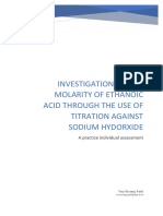 Chemistry Research Paper About Gathering The Concentration of Ethanoic Acid