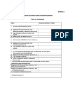 Deceased Claim Settlement Document