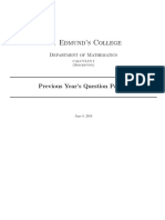 Calculus I Question Paper (Descriptive)