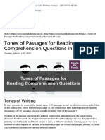 Tones of Passages For Reading Comprehension Questions in CAT Exam