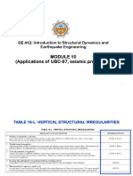 Application of UBC-97 Code - Structural Irregularities