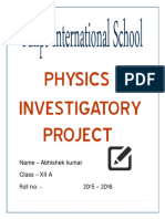 Physics Investigatory Project Abhishek Class Xii