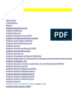 Predatory Journals List