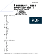 Fiitjee: Internal Test