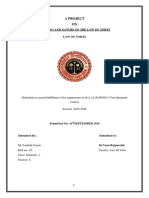 Meaning and Nature of The Law of Torts Law of Torts: A Project ON