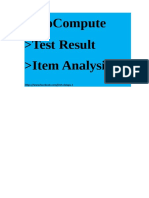 Autocompute Test Result Item Analysis