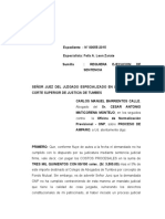 Ultimo Requerimiento Del Pago de Los Costos Procesales de Cesar Maticorena Onp