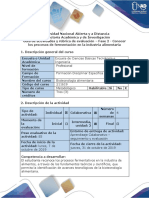 Guia de Actividades y Rubrica de Evaluación - Fase 2 - Conocer Los Procesos de Fermentación en La Industria Alimentaria