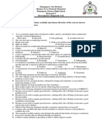 Dumaguete City Division Ramon Teves Pastoral Memorial Dumaguete Science High School Research 9 First Quarter Diagnostic Test