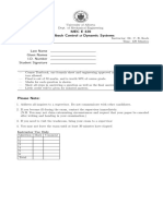 MEC E 420 Feedback Control Dynamic Systems