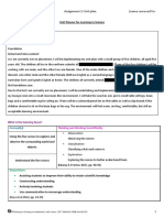 Science Education Assignment 2: Unit Plan (Name Removed For Tpa)