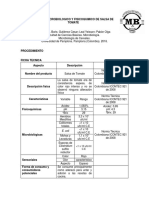 Analisis Microbiologico y Fisicoquimico de Salsa de Tomate