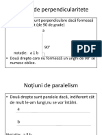 Noțiuni de Perpendicularitate Și de Paralelism