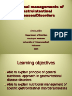 Nutritional Managements of Gastrointestinal Diseases/Disorders