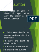 Evaluation: Directions: in Your Sheet of Paper. Write Only The Letter of The Correct Answer