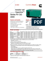 RV Generator Set Quiet Gasoline Series RV QG 4000: Specification Sheet