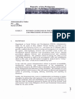 Administrative Order No. Series of 2012: Republic of The Philippines Rtment of Social Welfare and Development