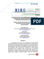 Faktor-Faktor Yang Mempengaruhi Kualitas Laporan Keuangan Pemerintah Daerah Provinsi Sulawesi Selatan