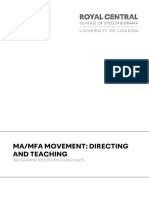 Ma Mfa Movement Directing and Teaching Programme Specification 2018-2019