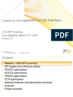 Capacity Management For Air Interface: LTE OPT Training Last Updated: March 21, 2012