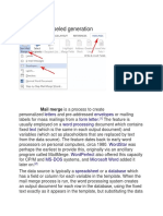 Mail Merge Labeled Generation: Letters Envelopes Form Letter Word Processing Text