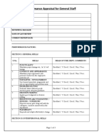 Performance Appraisal For General Staff