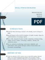 National Stock Exchange: Presented by Benson Berlin Jinshy Pranav Punya