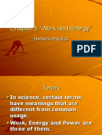 Chapter 5 "Work and Energy": Honors Physics