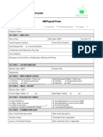 HR Payroll Form Template Free Doc Download