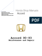 Honda Accord 1990 - 1993 Maint & Repair Manual PDF