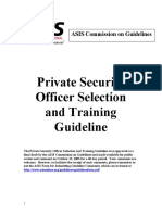 Private Security Offier Selection and Training Guide