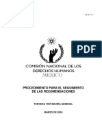 Procedimiento para Seguimiento de Recomendaciones de CNDH