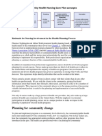 Community Health Nursing Care Plan Model