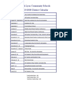 2019-2020 District Calendar