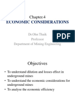 Economic Considerations: DR - Ohn Thaik Professor Department of Mining Engineering